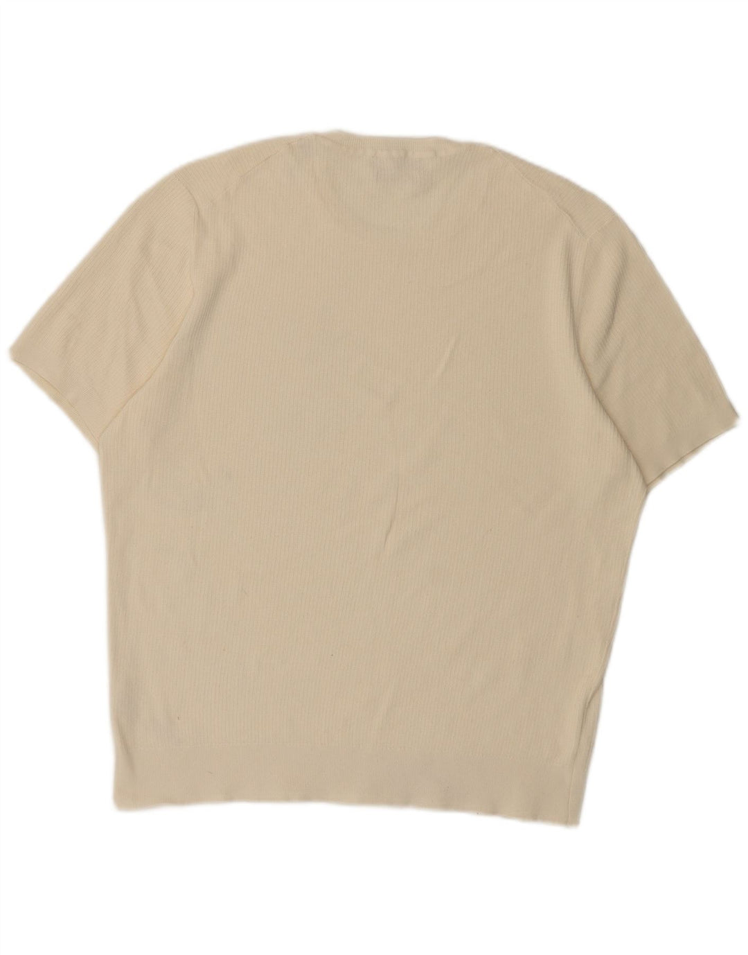 Massimo Dutti Hombre Camiseta Manga Corta Top Grande Blanco Algodón