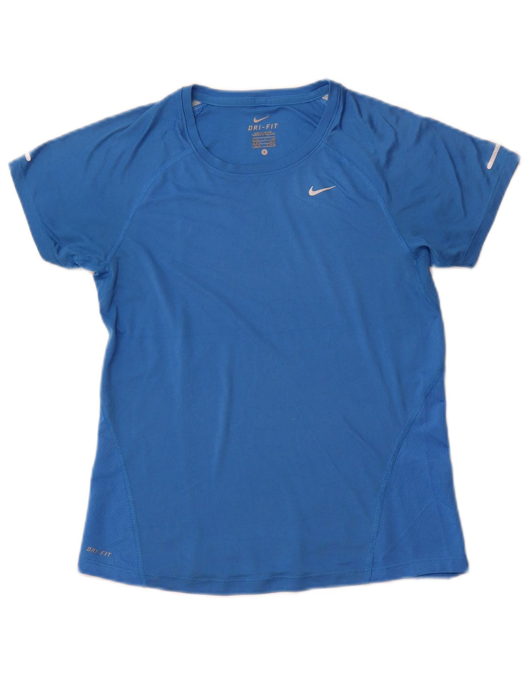 NIKE Mujer Dri Fit Camiseta Top UK 8/10 Small Azul Poliéster Deportes