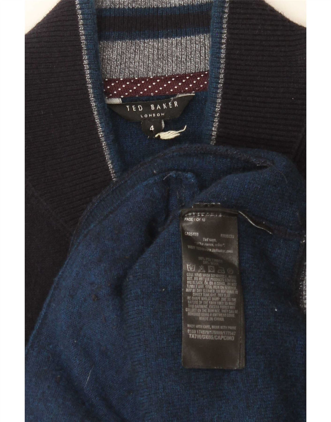 Ted Baker - Cárdigan para hombre, talla 4, grande, poliamida azul marino