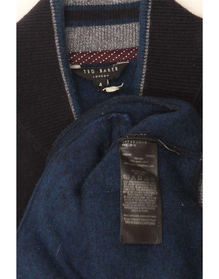 Ted Baker - Cárdigan para hombre, talla 4, grande, poliamida azul marino
