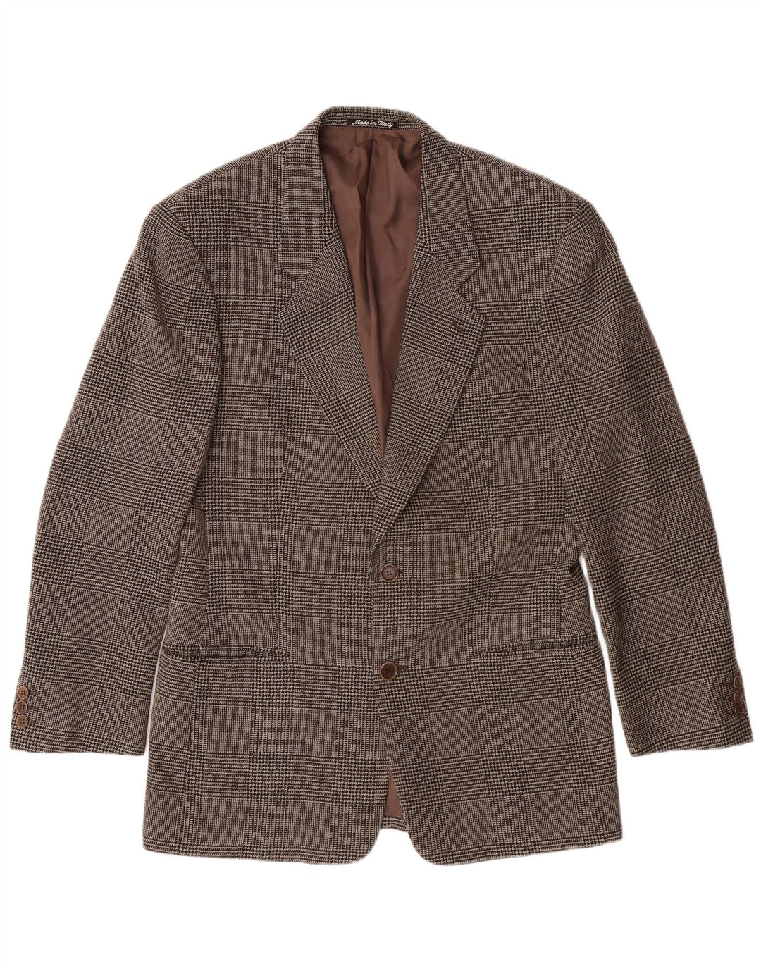 GIORGIO ARMANI Chaqueta tipo blazer de 2 botones para hombre IT 48 Cuadros marrón medio