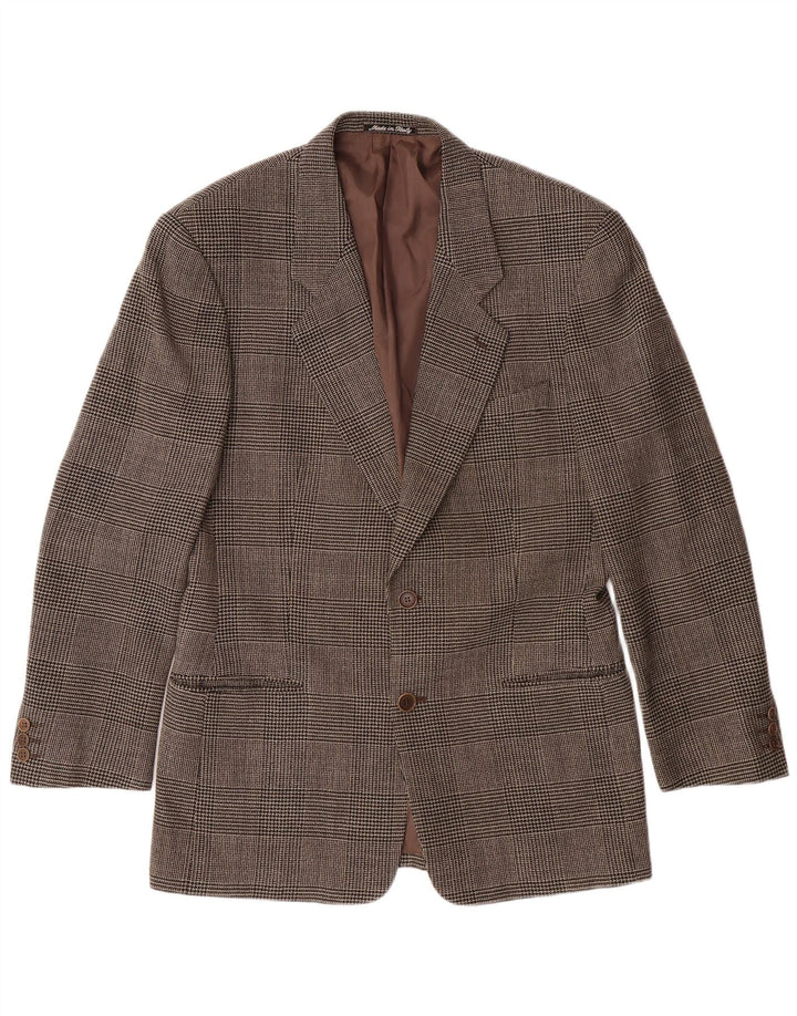 GIORGIO ARMANI Chaqueta tipo blazer de 2 botones para hombre IT 48 Cuadros marrón medio