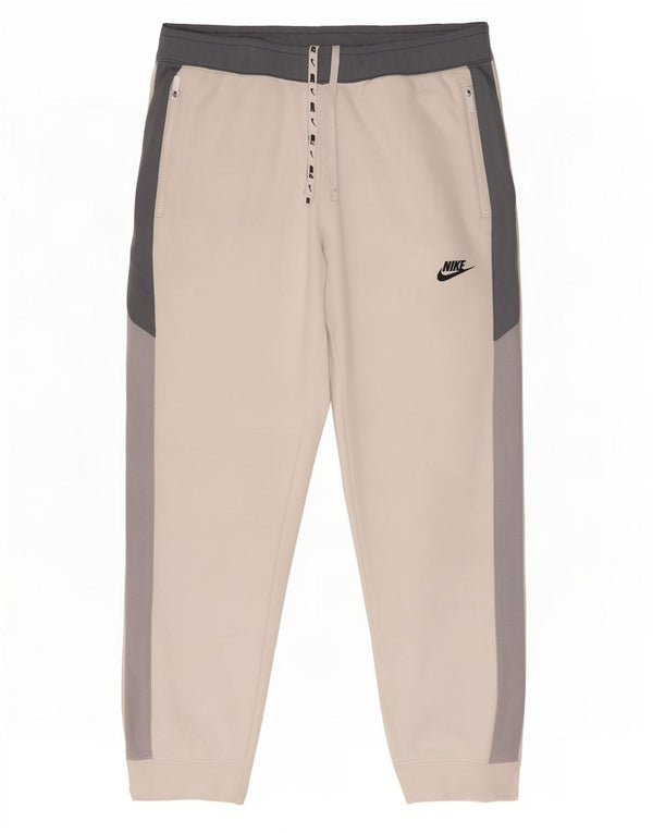 Nike Pantalones De Chándal Joggers Large Blanco Colorblock Algodón