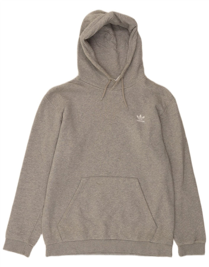 ADIDAS Hombre Sudadera con capucha Jumper Grande Gris Algodón