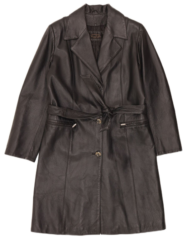 LAVORAZIONE ARTIGIANALE Abrigo de piel para mujer IT 44 Medio Cuero negro