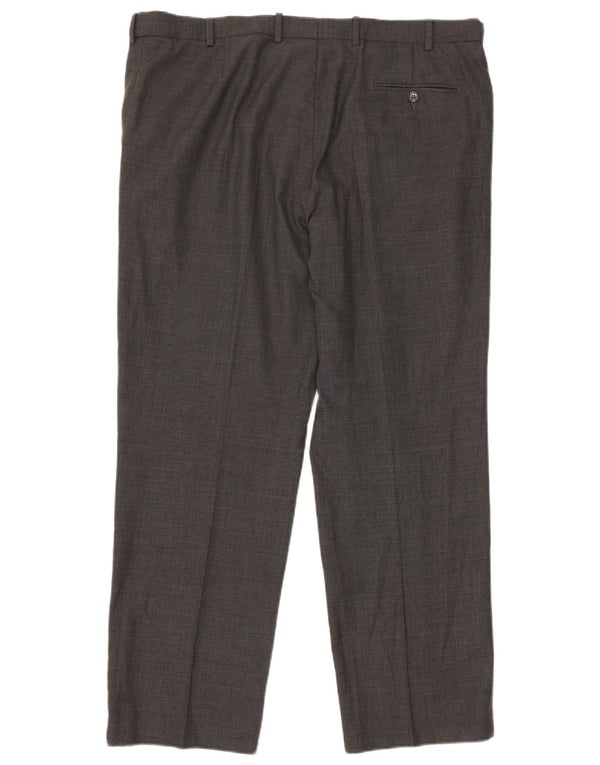 Marks & Spencer Pantalones informales rectos para hombre W40 L31 Lana gris