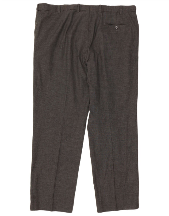 Marks & Spencer Pantalones informales rectos para hombre W40 L31 Lana gris