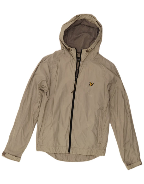 Lyle & Scott Chaqueta impermeable con capucha para hombre UK 36 Small Beige Nylon