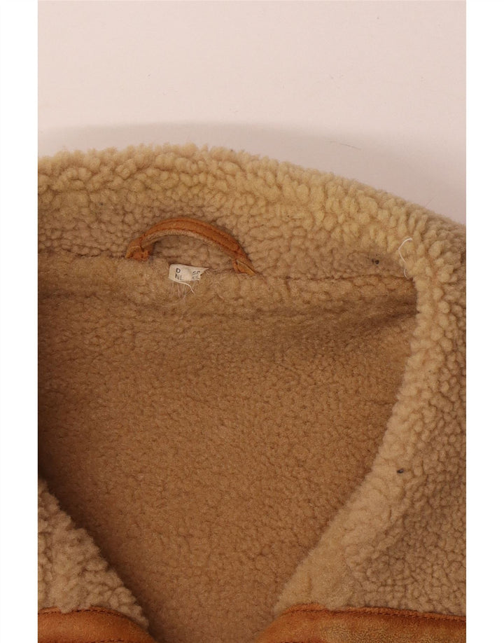 David Moore Chaqueta de piel de oveja para hombre EU 50 Grande Piel de oveja marrón