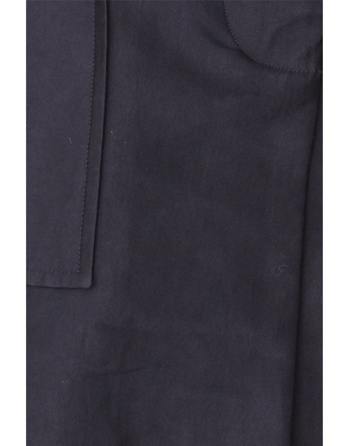 Zara Mujer Abrigo UK 40 Medio Azul Marino Algodón
