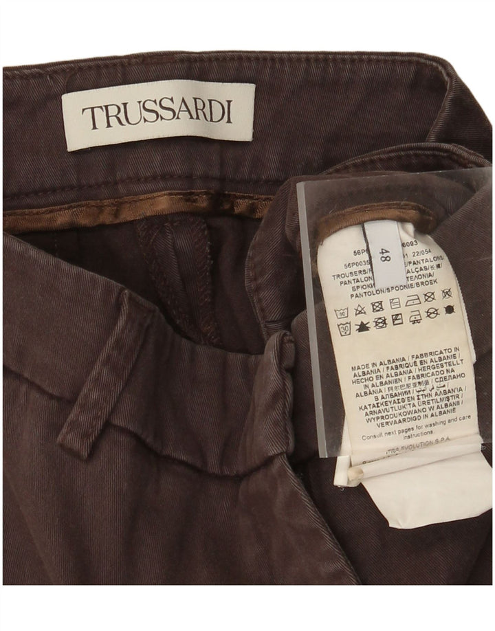 Pantalón Chino Recto Trussardi Mujer IT 48 Medium W32 L26 Marrón Lyocell