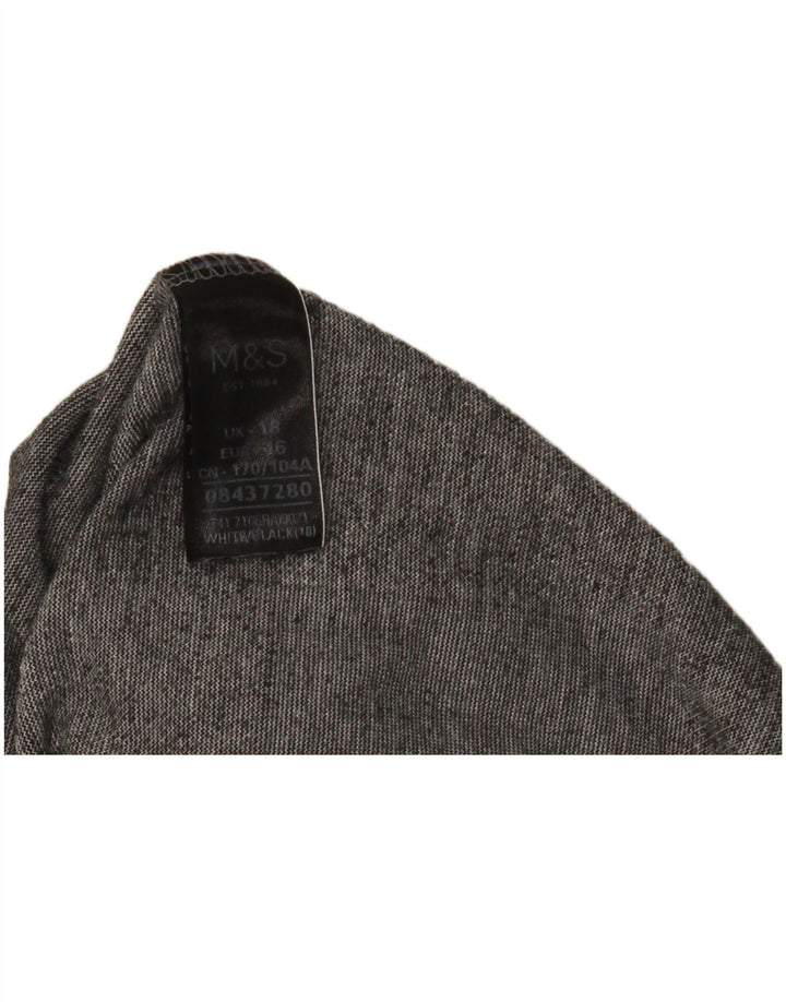 Marks & Spencer Top para mujer manga 3/4 UK 40 XL Poliéster a cuadros negro