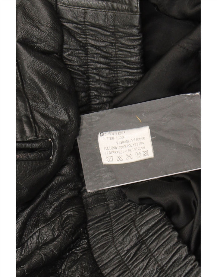 Vintage chaqueta de cuero para hombre Reino Unido 44 2XL cuero negro