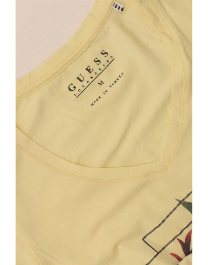 Guess Camiseta gráfica para mujer Top UK 12 Medium Yellow
