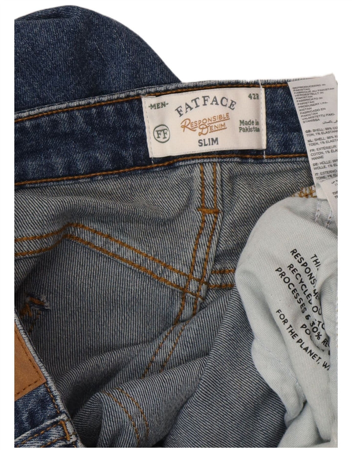 FAT FACE Vaqueros ajustados para hombre W42 L34 Algodón azul