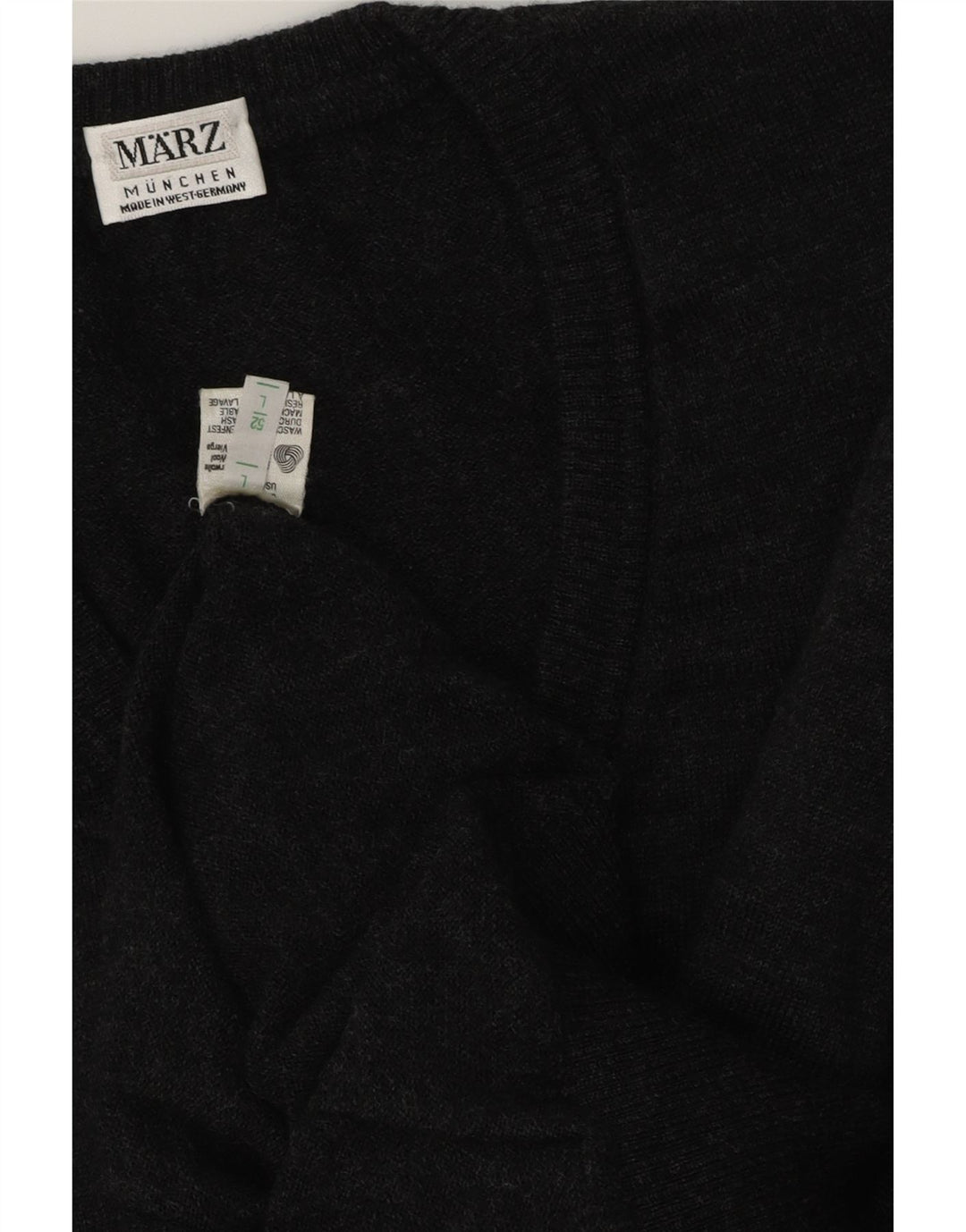 MARZ Hombre Munchen Jersey con Cuello en V IT 52 Large Gris Lana Virgen