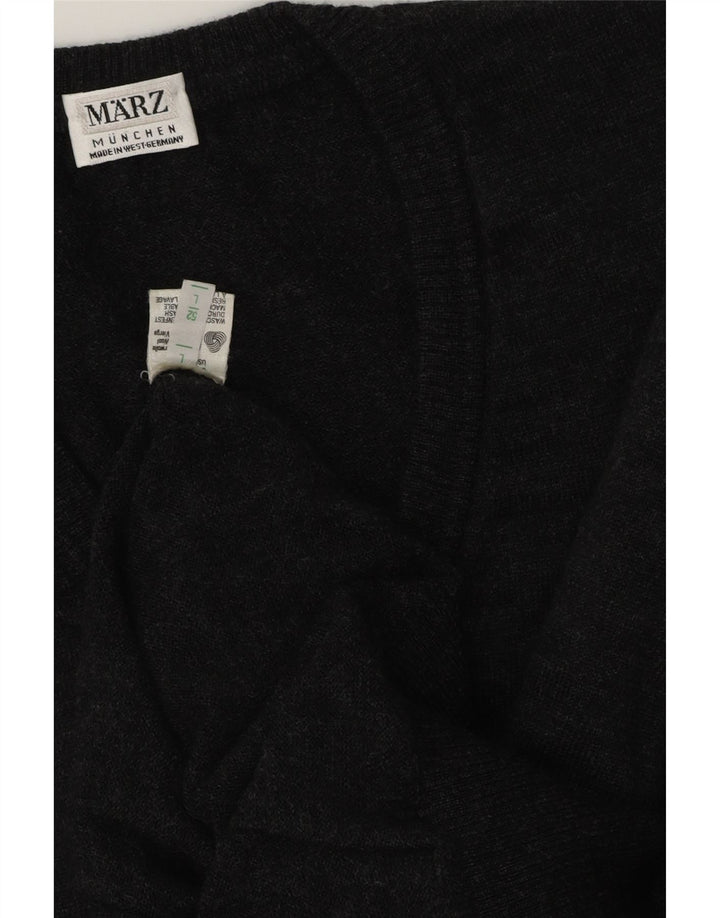 MARZ Hombre Munchen Jersey con Cuello en V IT 52 Large Gris Lana Virgen