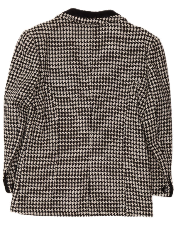 Egoiste Chaqueta Blazer para Mujer UK 44 Mediana Negra Pata de Gallo Clásica