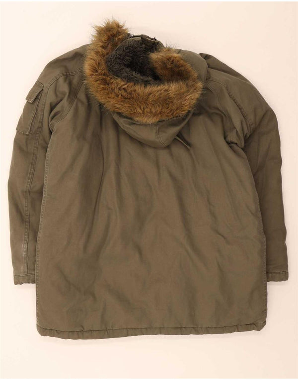 Chaqueta parka con capucha Timberland para hombre UK 40 Large Caqui Poliéster