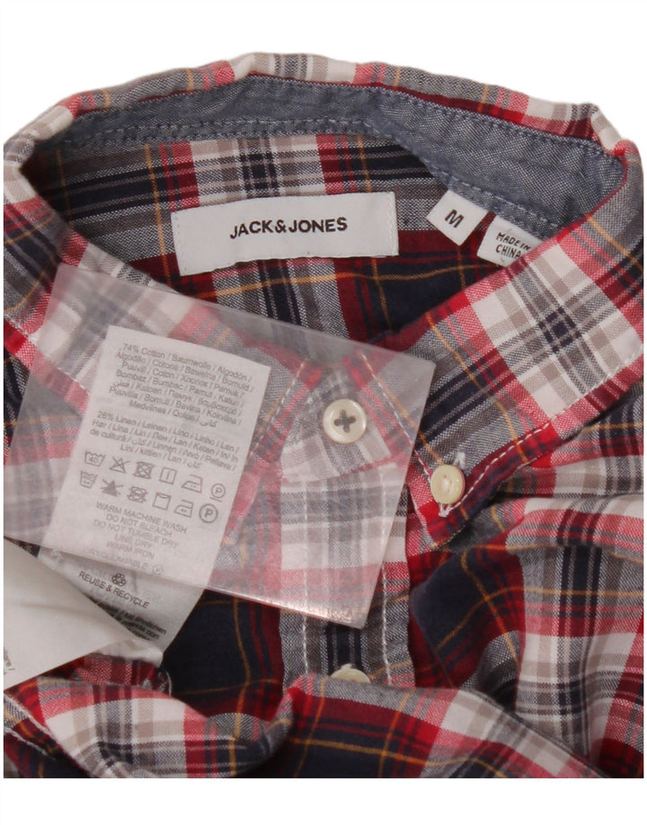 JACK & JONES Camisa Hombre Medium Azul Marino Cuadros Algodón