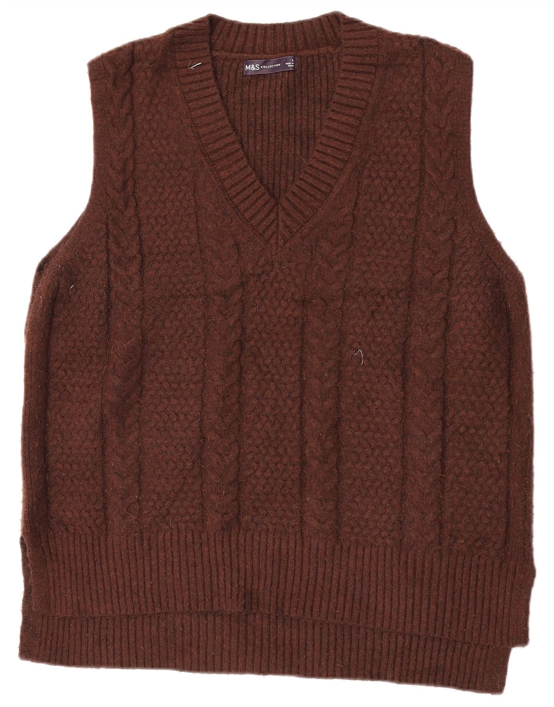Marks & Spencer Camiseta sin mangas para mujer UK 46 Grande Poliéster marrón