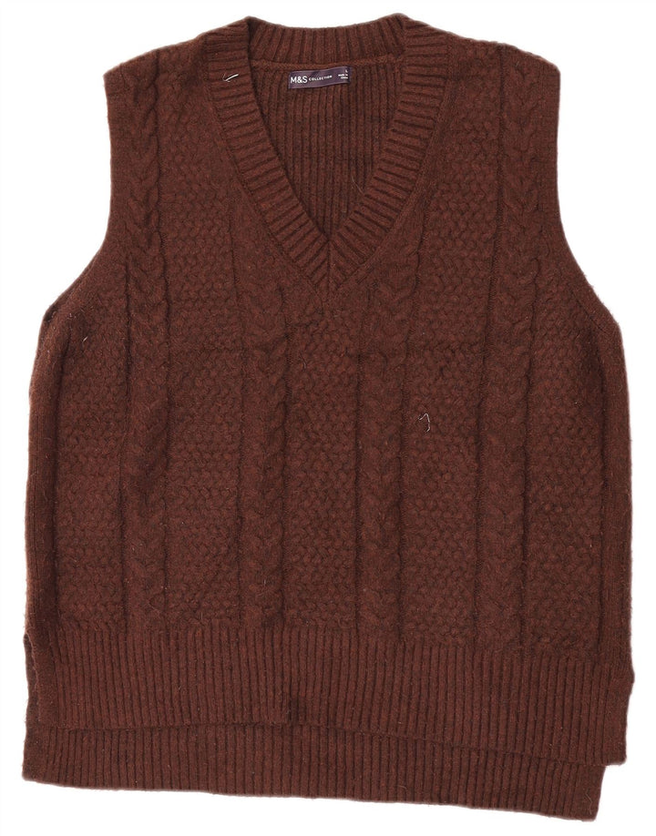 Marks & Spencer Camiseta sin mangas para mujer UK 46 Grande Poliéster marrón