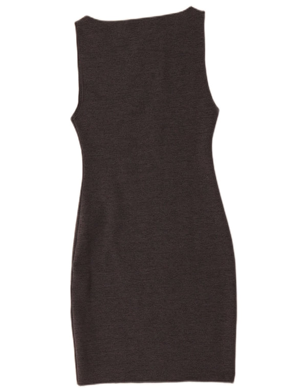 Zara Vestido Ajustado Sin Mangas para Mujer UK 8 Small Gris
