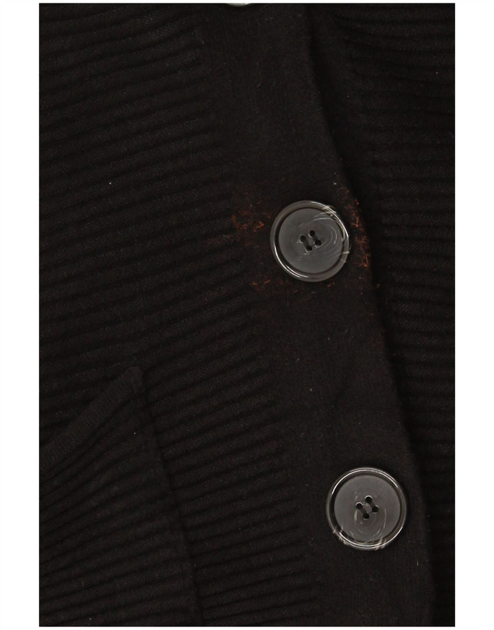 Zara Mujer Crop Suéter Cárdigan Extragrande Reino Unido 10 Pequeño Negro Clásico