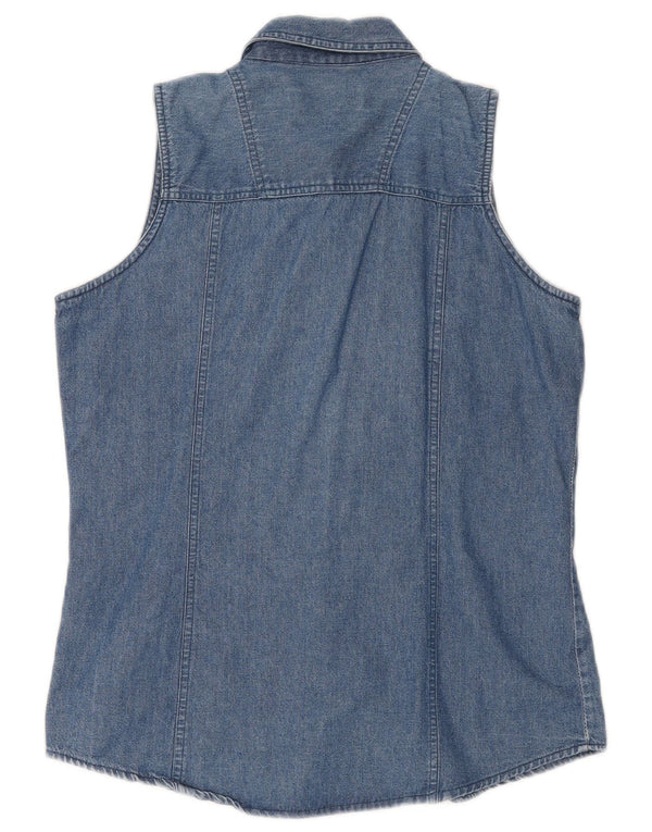 Brandon & C Camisa vaquera sin mangas para mujer UK 44 Azul medio