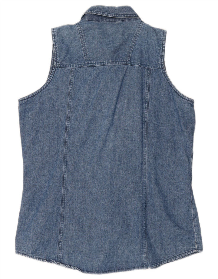 Brandon & C Camisa vaquera sin mangas para mujer UK 44 Azul medio