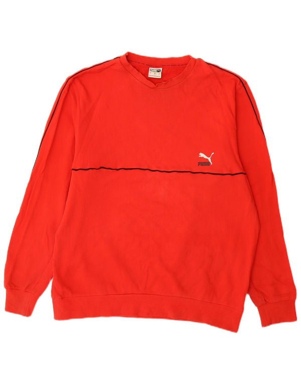 Puma Mens Sweatshirt Jumper Large Red Cotton