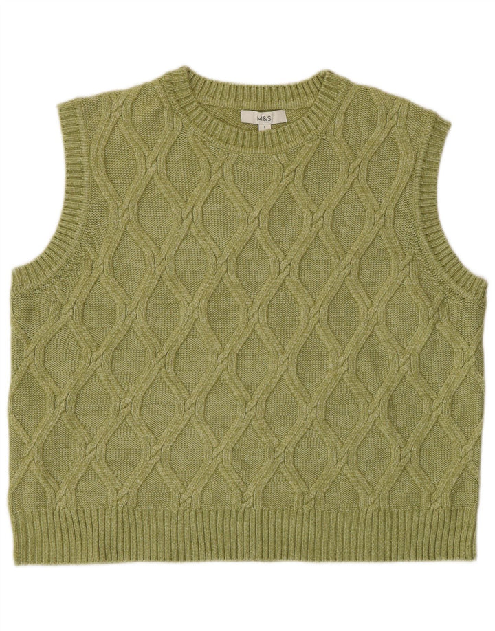 Marks & Spencer Camiseta sin mangas para mujer UK 46 Poliéster verde grande
