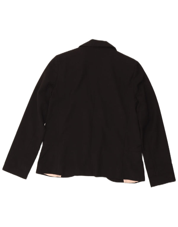 Topshop Womens Open Blazer Jacket UK 8 Small Black Polyester