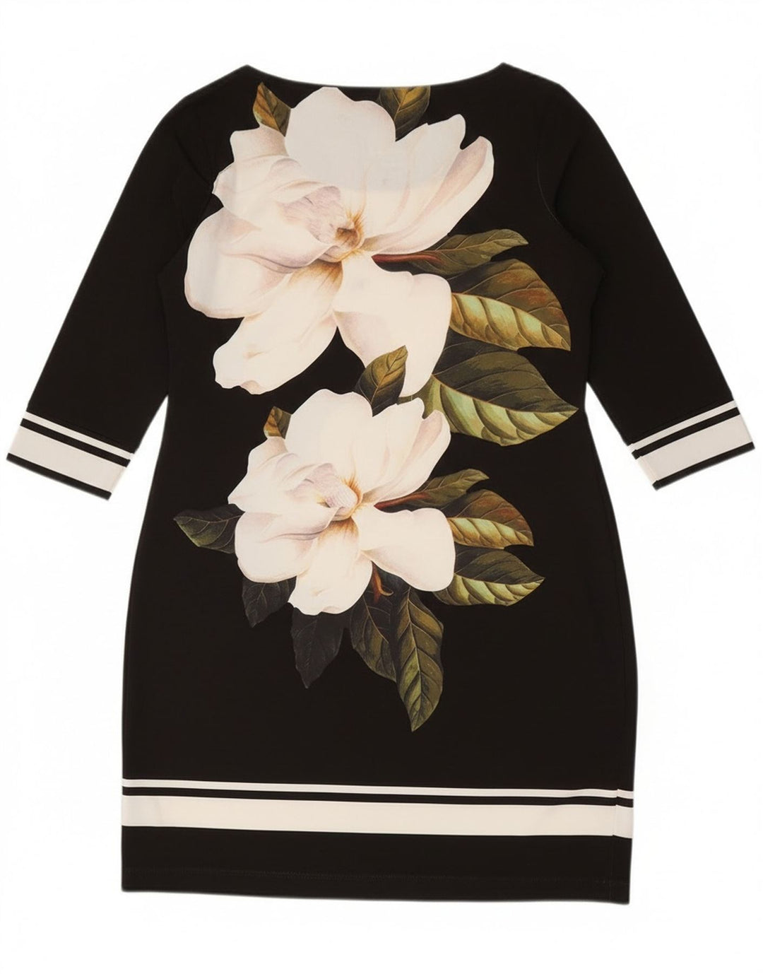 Wallis Vestido de manga 3/4 para mujer US 8/10 Poliéster floral negro mediano