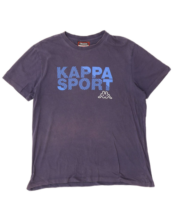 Kappa - Camiseta gráfica para hombre, talla grande, algodón azul marino