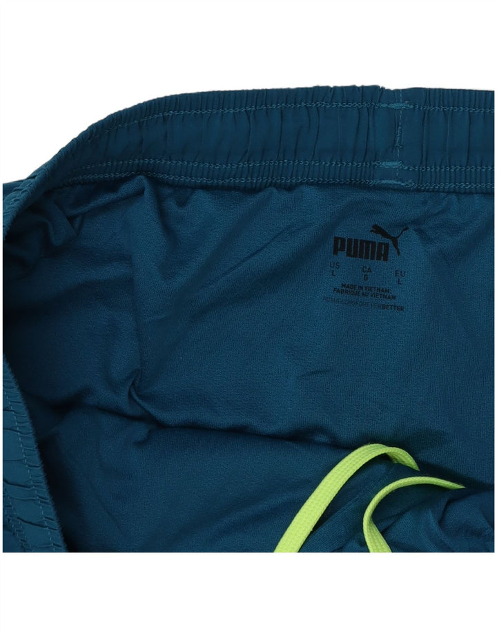 PUMA Pantalones cortos deportivos para hombre, color azul grande, color block
