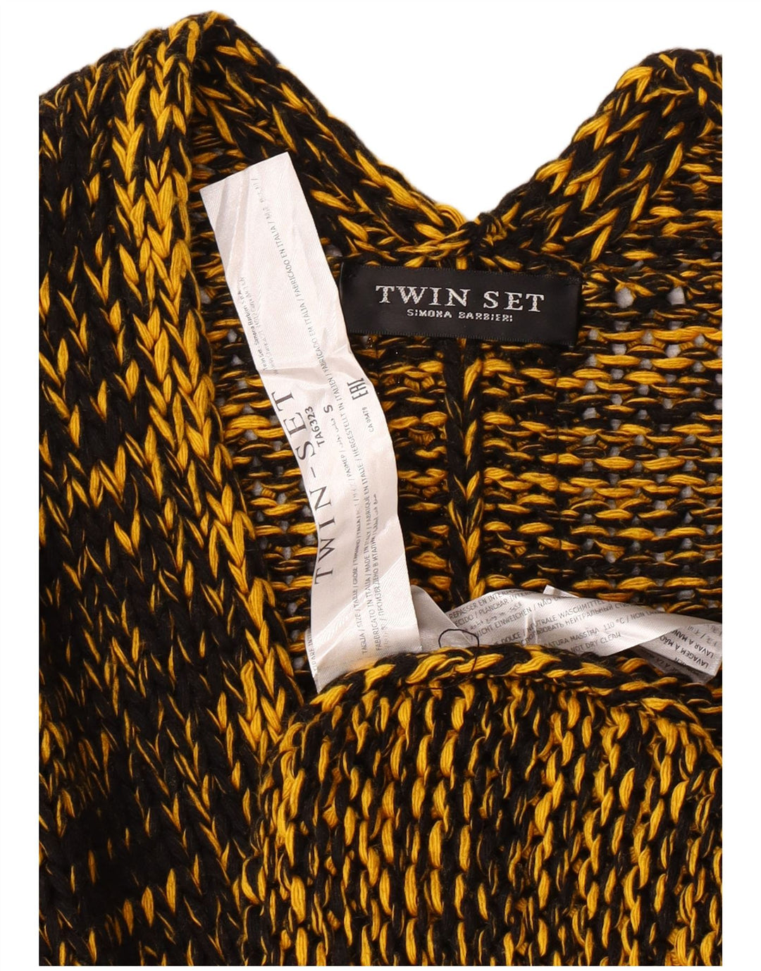 Twinset Suéter tipo cárdigan extragrande para mujer Reino Unido 10 Pequeño Poliamida amarilla