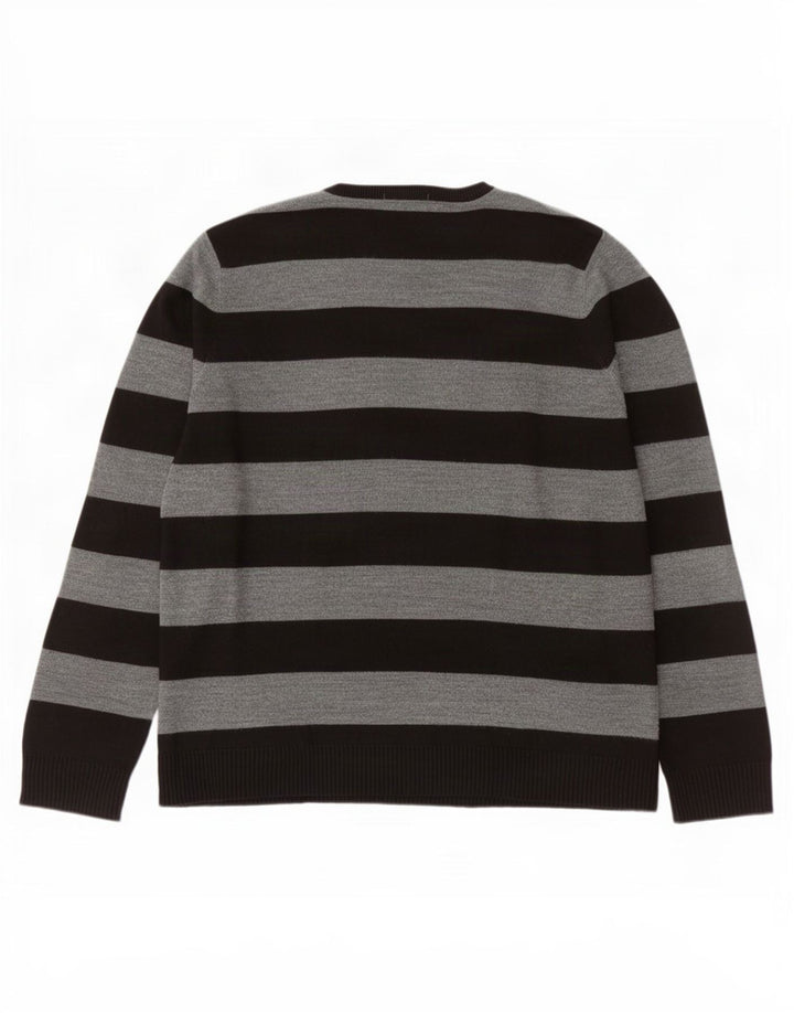 Marks & Spencer Suéter con Cuello en V para Hombre Acrílico Rayado Gris Grande