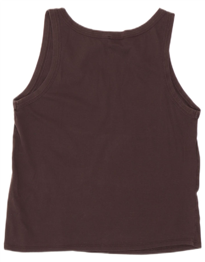 Massimo Dutti Camiseta Sin Mangas Mujer UK 44 Grande Algodón Negro