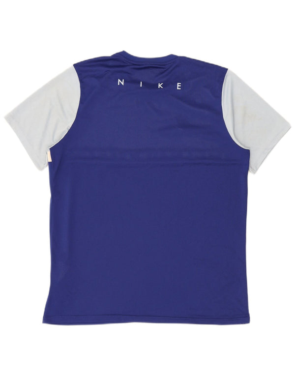 Camiseta Nike Dri Fit para hombre Top XL Azul Colorblock Poliéster