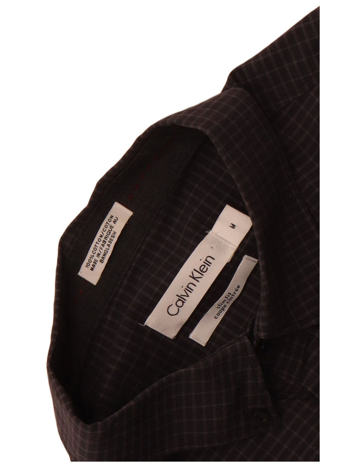 Camisa Calvin Klein Hombre Slim Fit Algodón A Cuadros Gris Medio