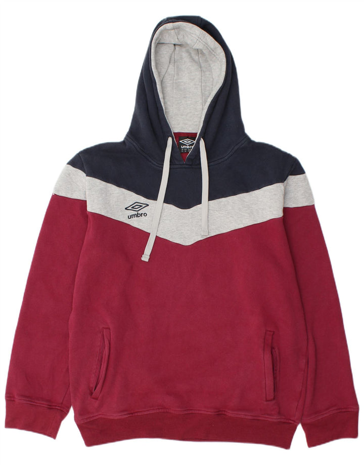 UMBRO Sudadera con capucha para hombre XL Borgoña Colorblock Algodón