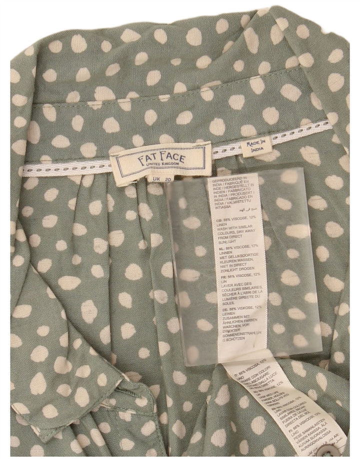 FAT FACE Blusa camisera con lazo frontal para mujer UK 20 2XL Verde manchado
