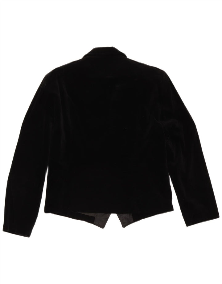 Charlie Chaplin Chaqueta Blazer de Terciopelo con 1 botón para Mujer IT 46 Grande Negro