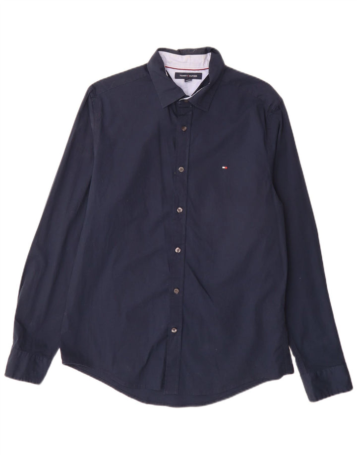 Camisa Tommy Hilfiger Hombre Algodón Azul Marino Mediano