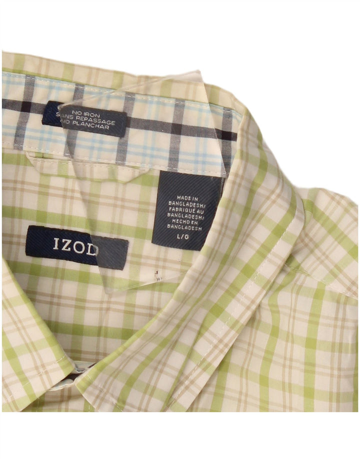 Izod Camisa De Cuadros Regular Fit De Algodón A Cuadros Verde Grande Hombre
