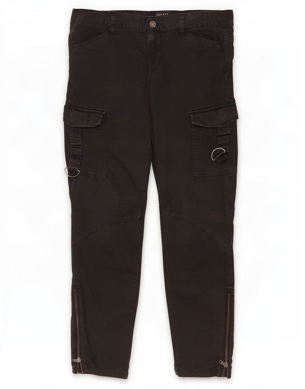 Diesel Mujer Pantalones Cargo Rectos W29 L29 Algodón Negro