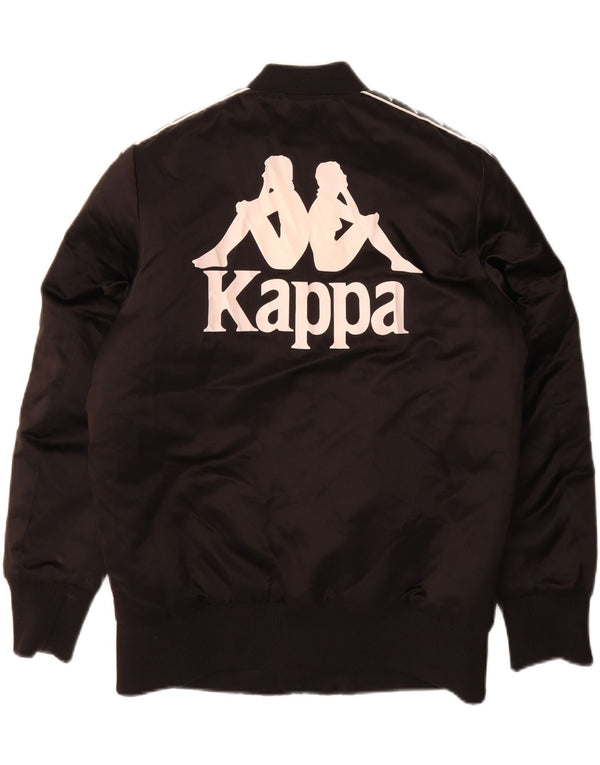 Kappa Mens Graphic Graphic Bomber Jacket UK 36 Small Negro Poliéster Deportes