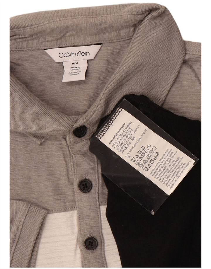 CALVIN KLEIN Polo para hombre Algodón color block mediano negro