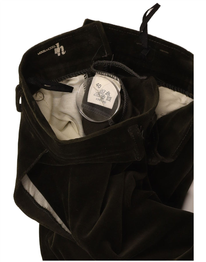 VINTAGE Pantalones de terciopelo estribo para mujer EU 40 Medio W27 L29 Algodón verde